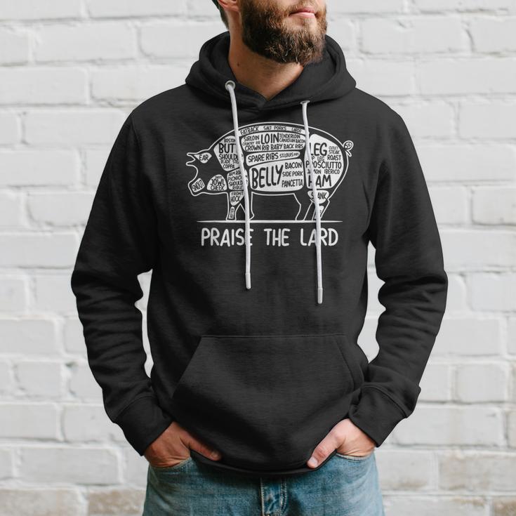 Barbecue Father Grilling Praise The Lard BaconHoodie Gifts for Him