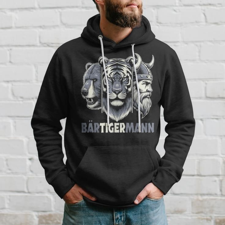 Bärtigermann Viking Beard Full Beard Tiger Man Black Hoodie Geschenke für Ihn
