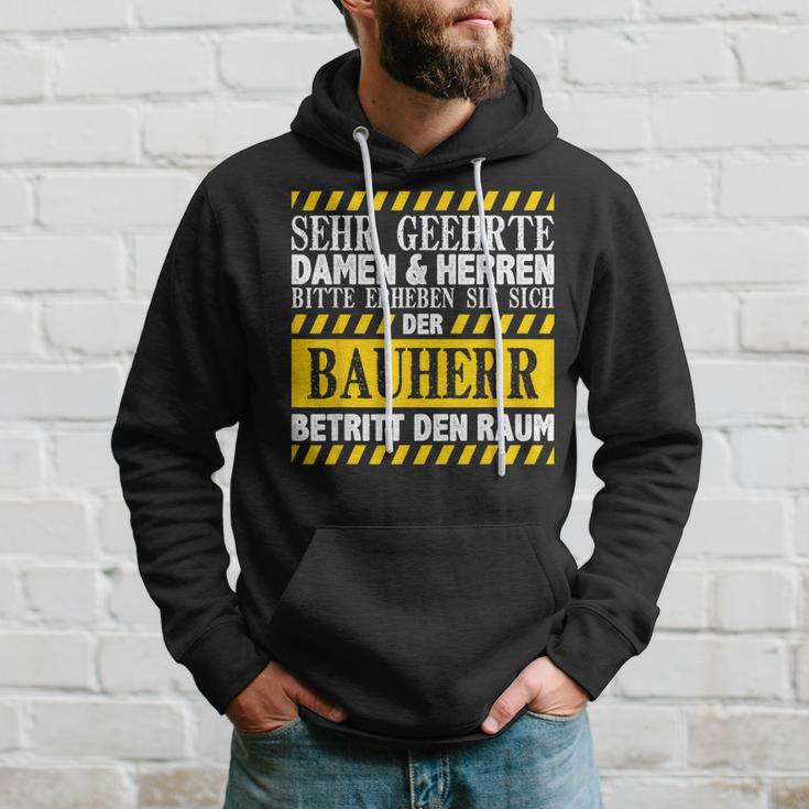 Bauherr Betritt Den Raum Richtfest Hausbau Hoodie Geschenke für Ihn