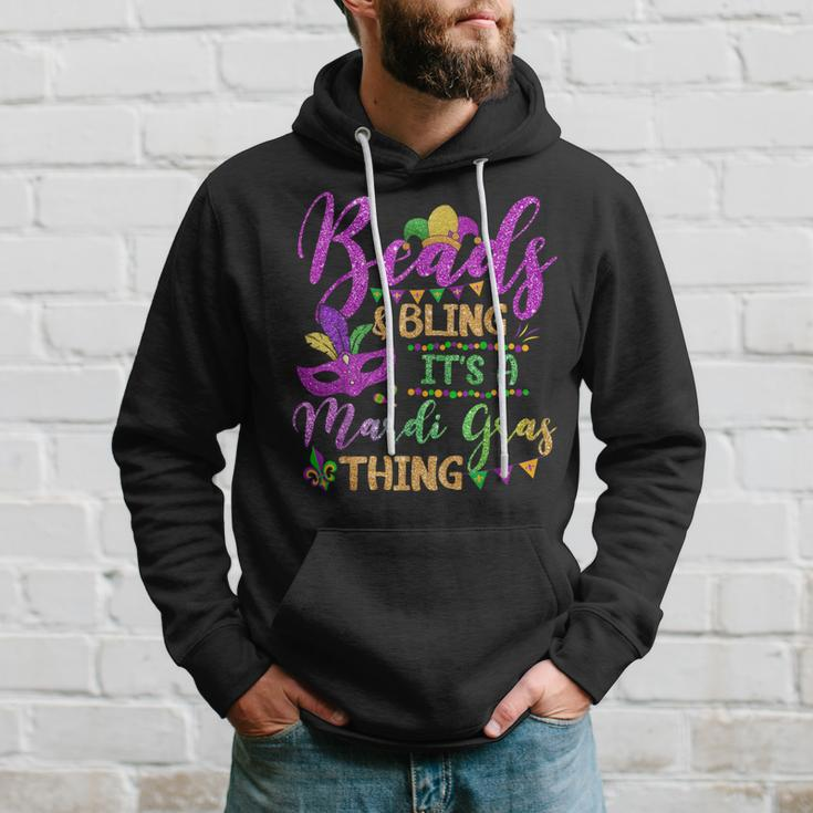 Beads And Bling Its A Mardi Gras Thing Fun Colorful Hoodie Gifts for Him