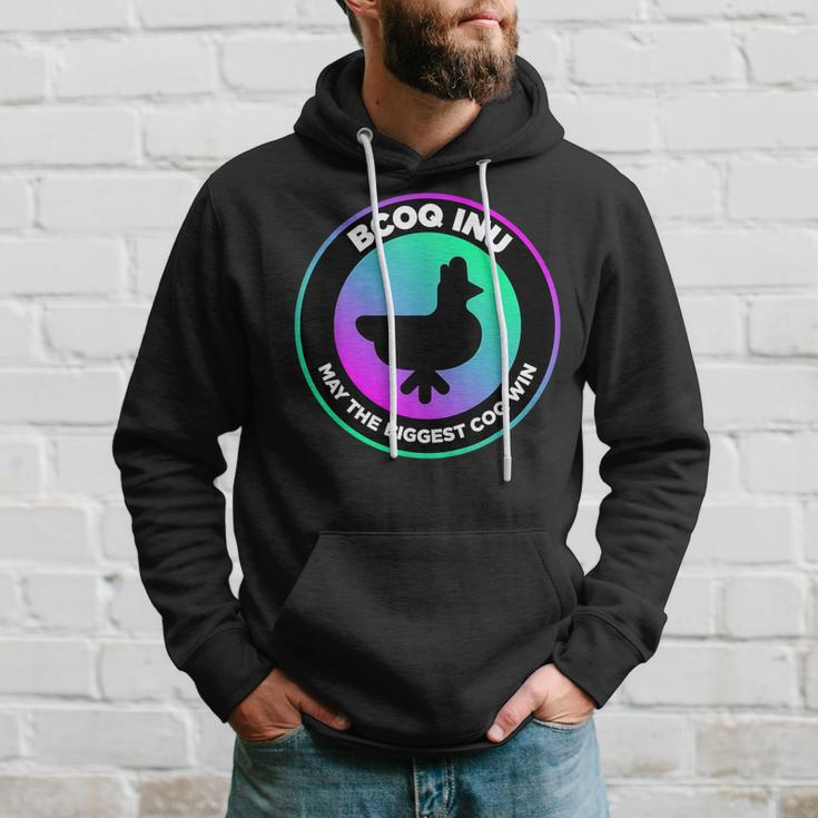 Beautiful Black Coq Inu Silhouette Cryptocurrency Hoodie Gifts for Him