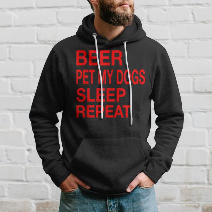 Beer Pet Dogs Sleep Repeat Red LDogLove Hoodie Gifts for Him