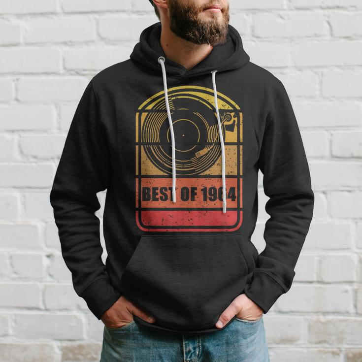 Best Of 1964 60Th Birthday Vintage Vinyl Record Player Retro Hoodie Gifts for Him