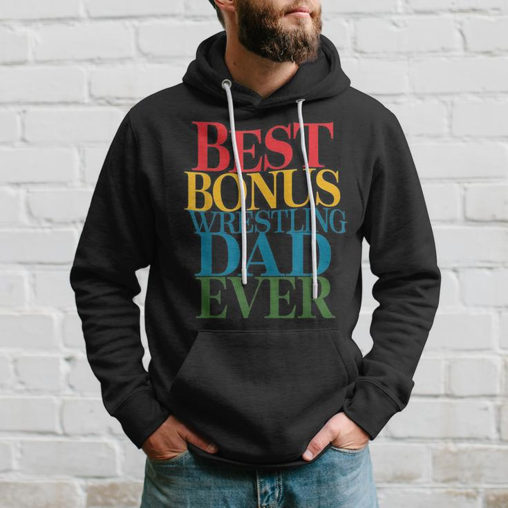 Best Bonus Wrestling Dad Ever Father's Day Hoodie Gifts for Him