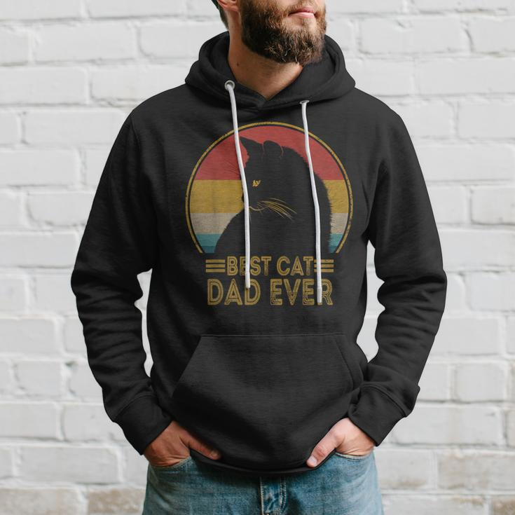 Best Cat Dad Ever Retro Sunset Daddy Cat Father's Day Hoodie Gifts for Him