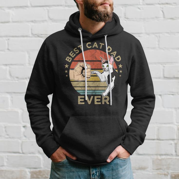 Best Cat Dad Ever Retrointage Katze Katzen Papa Geschenk Kapuzenpullover Geschenke für Ihn