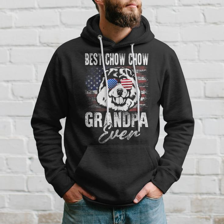 Best Chow Chow Dad Ever American Flag Hoodie Gifts for Him
