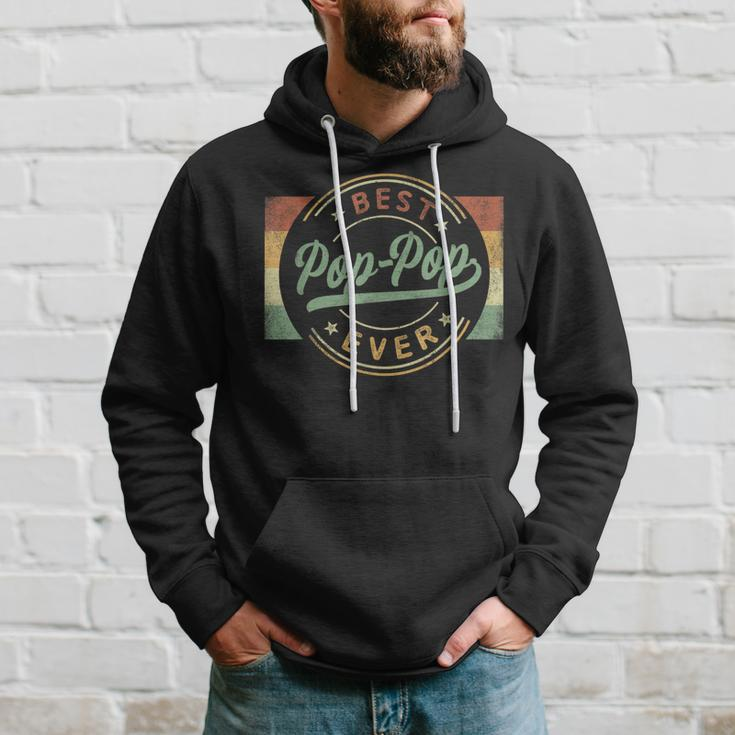 Best Pop-Pop Ever Emblem Father's Day Poppop Grandpa Hoodie Gifts for Him