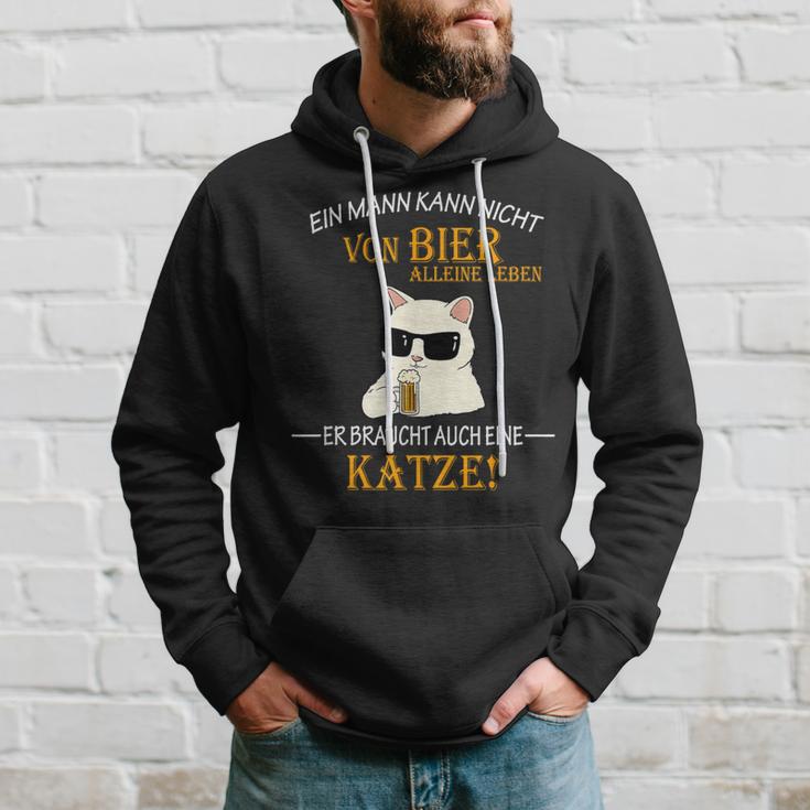 Bier Und Coole Katzen Lustiger Spruch Katzenbesitzer Papa Kapuzenpullover Geschenke für Ihn