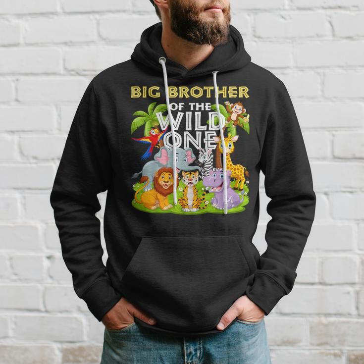 Big Brother Of The Wild One Birthday Animal Safari Jungle Hoodie Gifts for Him