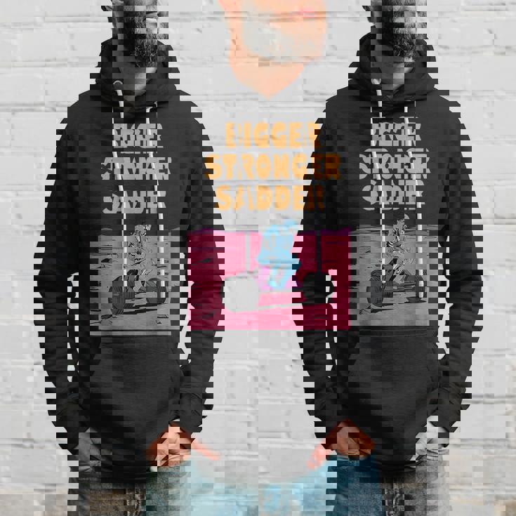 Bigger Stronger Sadder Gym Weightlifting Bodybuilder Fitness Hoodie Gifts for Him