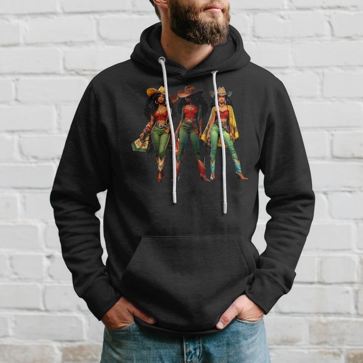 Black Cowgirl Western Rodeo Melanin Junenth Freedom Texas Hoodie Gifts for Him