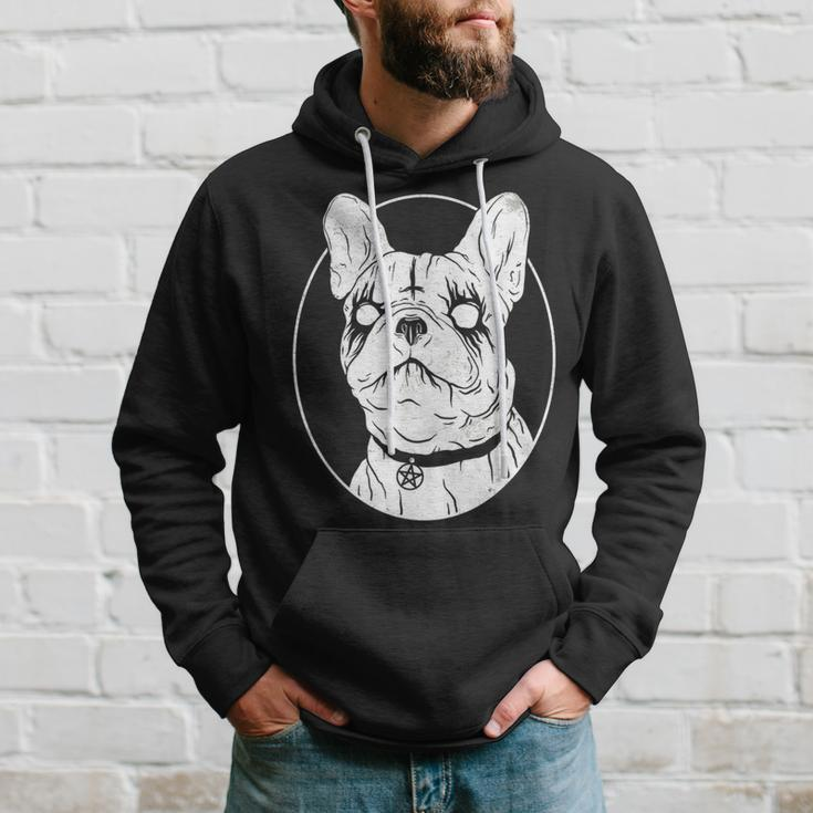 Black Metal French Bulldog Gothic Heavy Metal Dog Hoodie Gifts for Him
