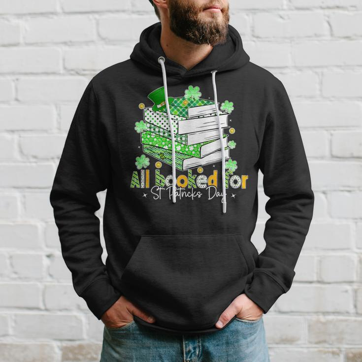 All Booked For St Patrick's Day Bookish Leprechaun Bookworm Hoodie Gifts for Him