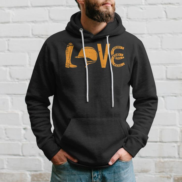 Boots Helmet Horseshoe Love Riding Horse Lover Equestrian Hoodie Gifts for Him