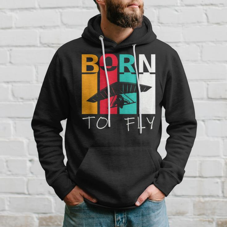 Born To Fly Hang Glider Hang-Gliding Pilot Aviator Hoodie Gifts for Him