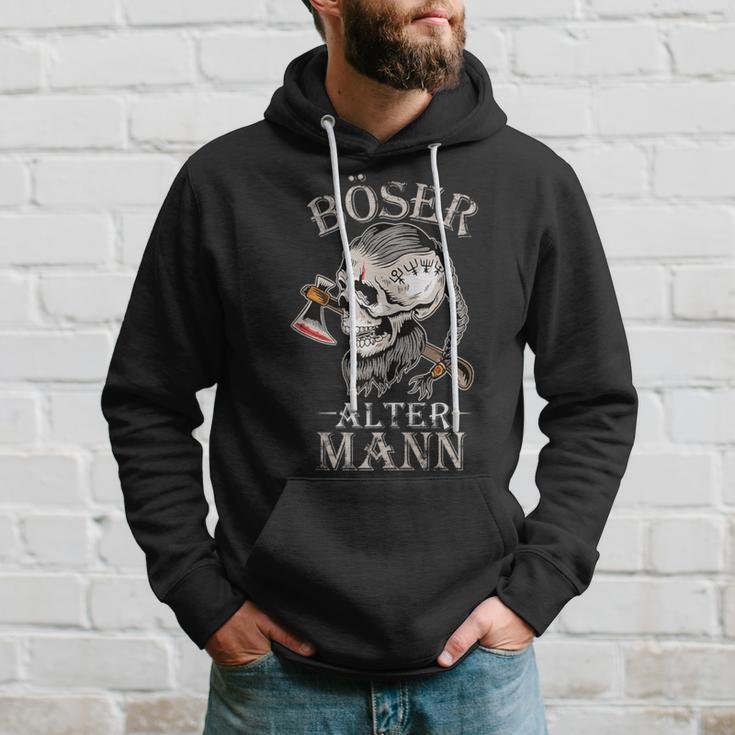 Böser Alter Mann Opa Papa Totenkopf Skullintage Wikinger Kapuzenpullover Geschenke für Ihn