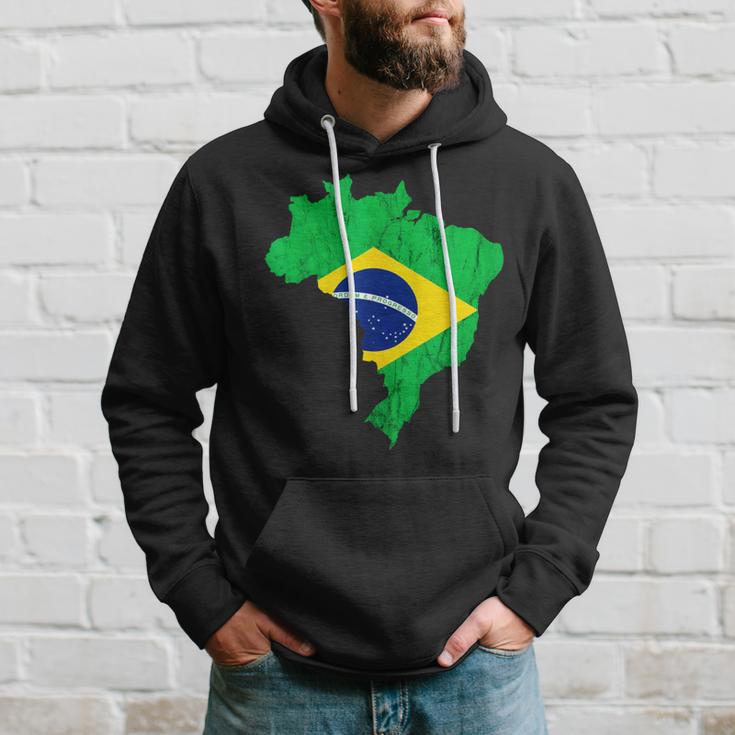 Brazil Map Brazilian Flag Trip Brasileiro Bandeiro Do Brasil Hoodie Gifts for Him