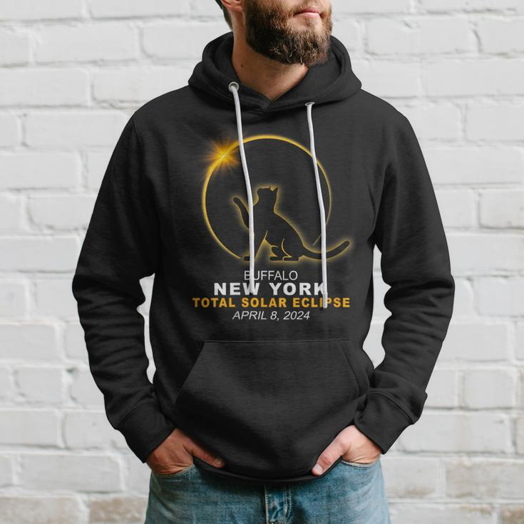 Buffalo New York Cat Total Solar Eclipse 2024 Hoodie Gifts for Him