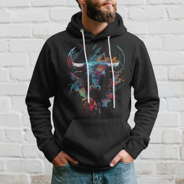 Bull Colorful Bull Riding Meat Favorite Animal Bull Fan Hoodie Gifts for Him