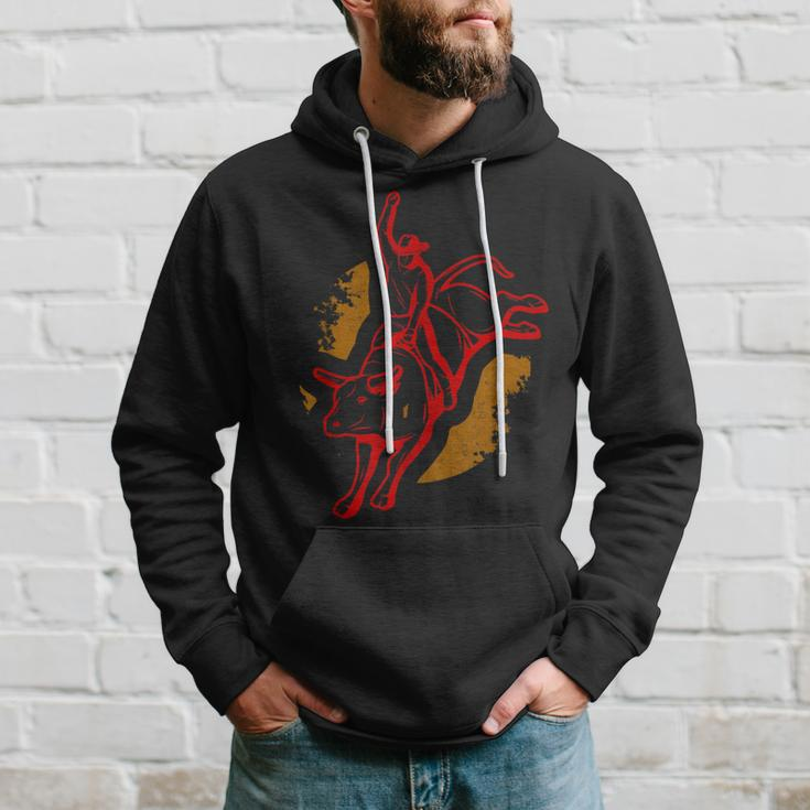 Bull Riding Rodeo Country Ranch Cowboy Bull Rider Hoodie Gifts for Him