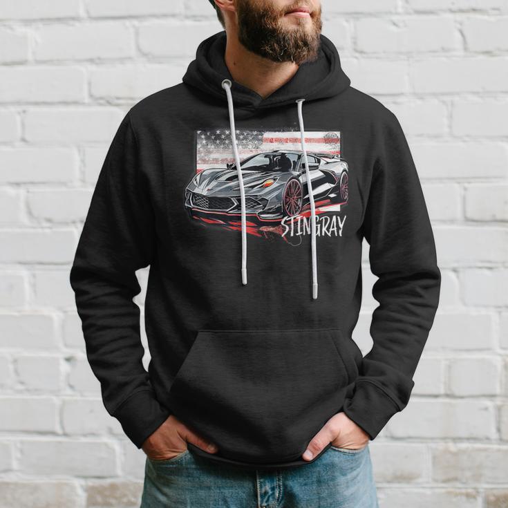 C8 American Muscle V8 Supercar Stingray Cool Vette Mechanic Hoodie Gifts for Him