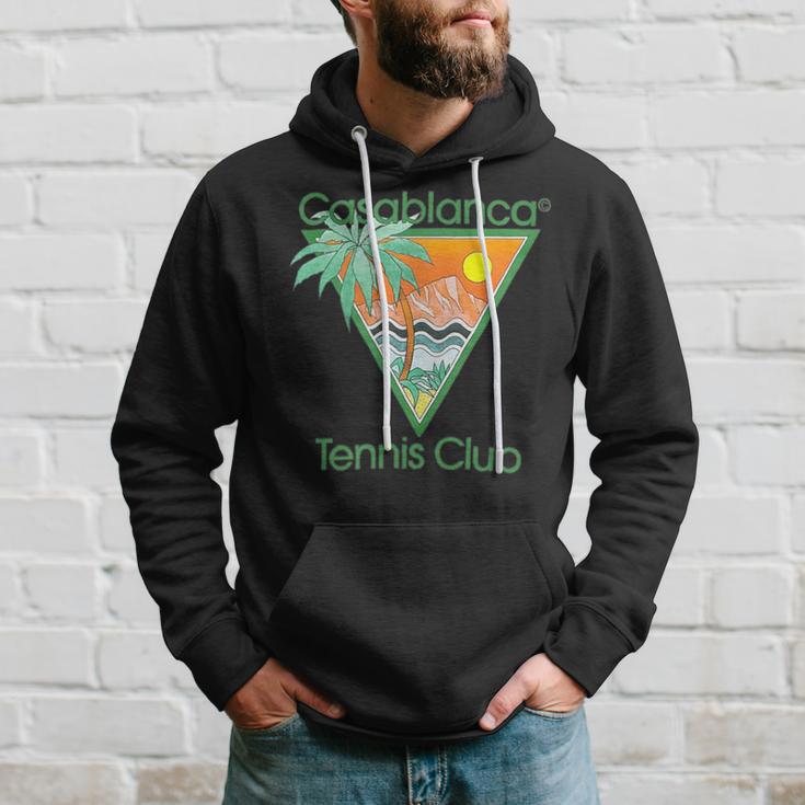 Casablanca Tennis Club Hoodie - Tropisches Palmen & Sonnenuntergang Design Geschenke für Ihn