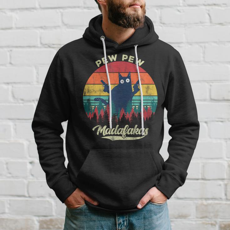 Cat Pew Pew Madafakas Vintage Crazy Cat Hoodie Gifts for Him