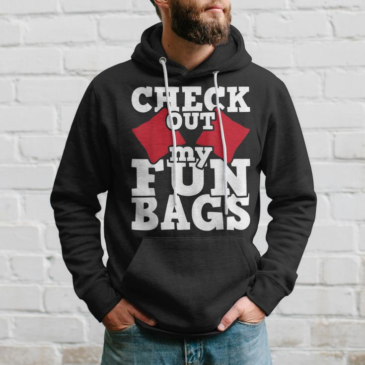 Check Out My Funbags Cornhole Player Bean Bag Game Hoodie Gifts for Him