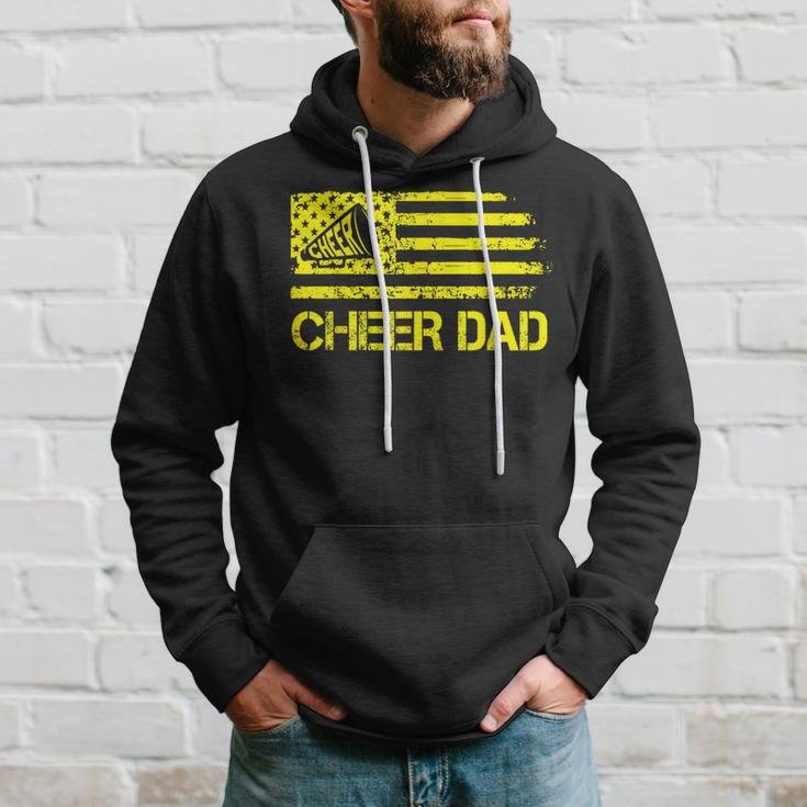 Cheer Dad Cheerleading Usa Flag Fathers Day Cheerleader Hoodie Gifts for Him