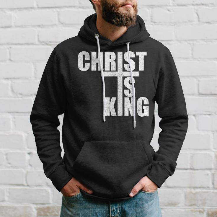 Christ Is King Jesus Is King Cross Crucifix Hoodie Gifts for Him