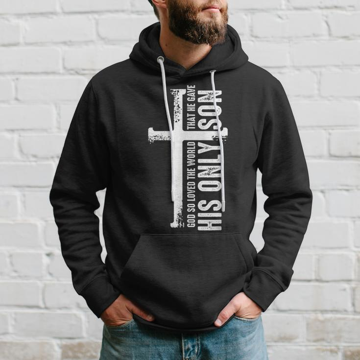 Christian Cross Bible Verse Scripture Faith Hoodie Gifts for Him