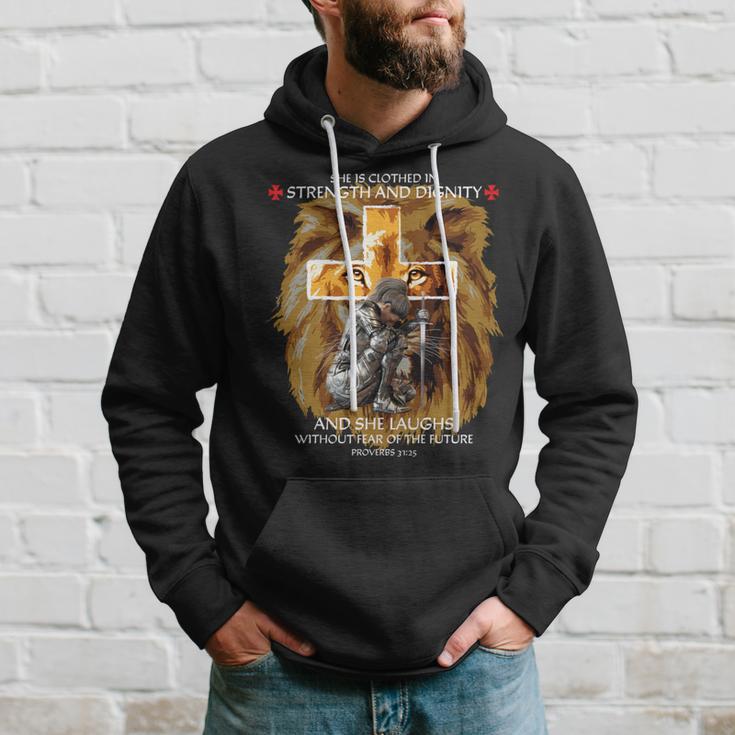 Christian Sayings Verses Lion Judah Cross Proverbs 31 Hoodie Gifts for Him