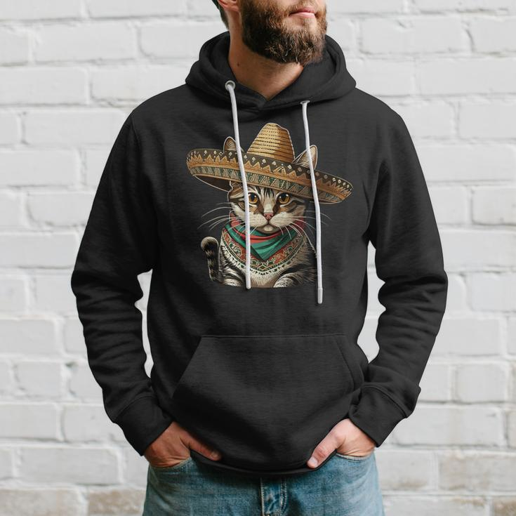 Cinco De Mayo Cat Party Mexican Sombrero Cat Lover Women Hoodie Gifts for Him