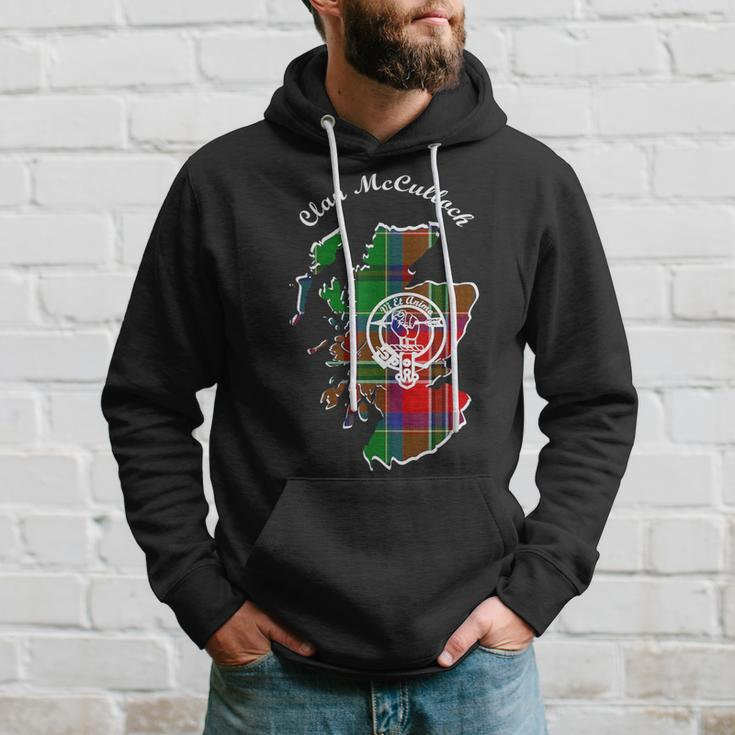 Clan Mcculloch Surname Last Name Scottish Tartan Map Crest Hoodie Gifts for Him