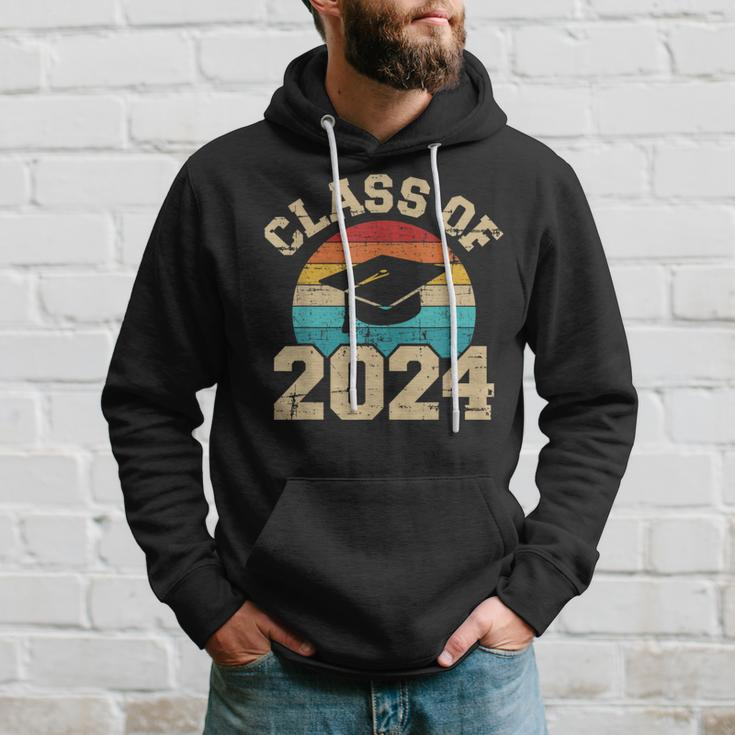 Class Of 2024 Graduation Hat Retro Hoodie Gifts for Him