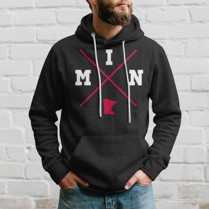 Classic Min Minnesota Red Vintage State Outline Hoodie Gifts for Him