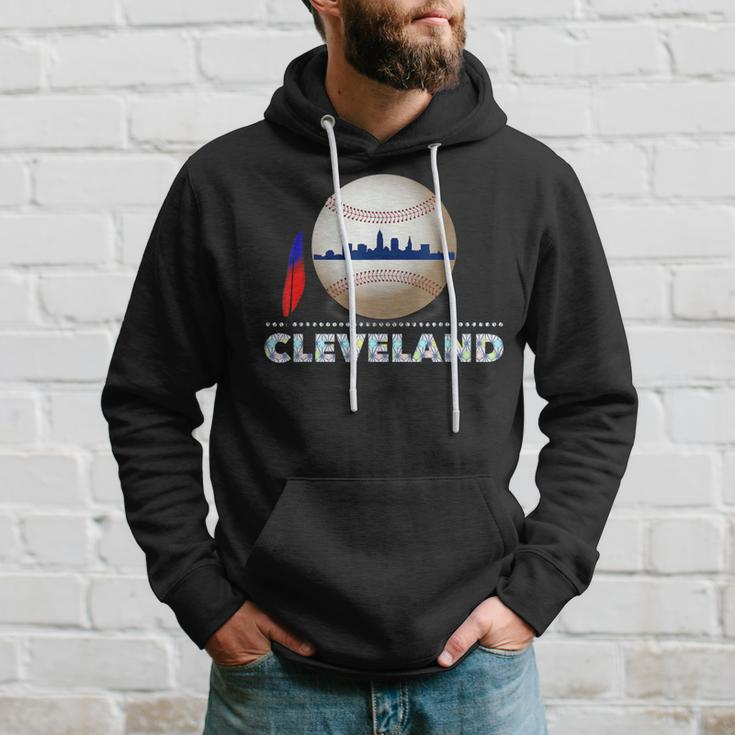Cleveland Hometown Indian Tribe Ball With Skyline Hoodie Gifts for Him