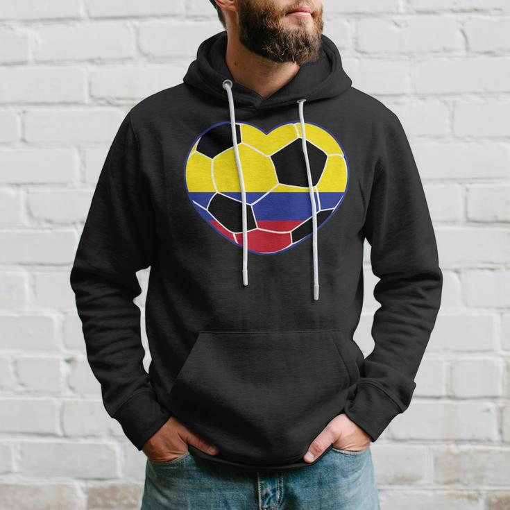 Colombia Soccer Ball Heart Jersey Colombian Football Hoodie Gifts for Him