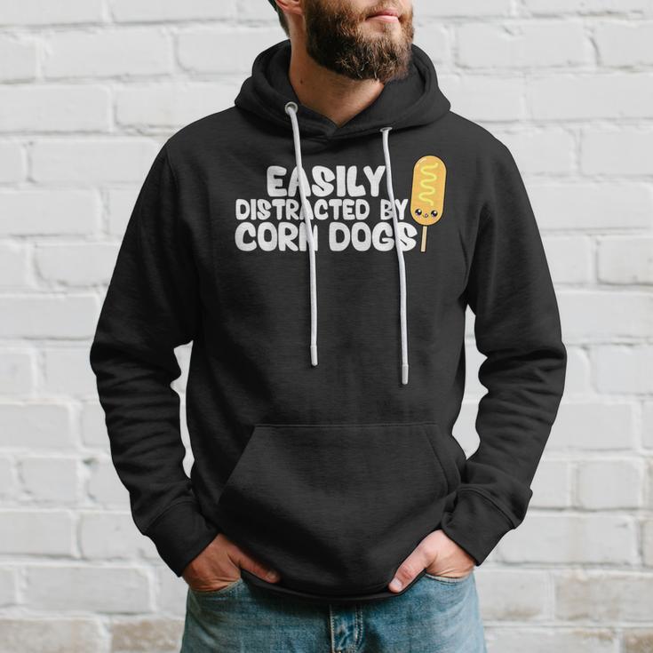 Corndogs Easily Distracted By Corndogs Cute Kawaii Corndog Hoodie Gifts for Him