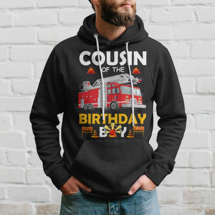 Cousin Of The Birthday Boy Fire Truck Firefighter Party Hoodie Gifts for Him