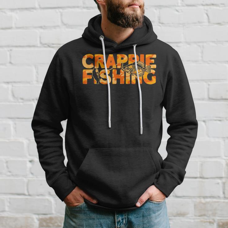 Crappie Fisherman Orange Camouflage Crappie Fishing Hoodie Monsterry