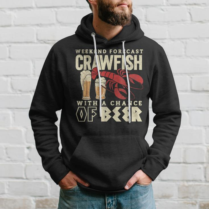 Crawfish Boil Weekend Forecast Cajun Beer Festival Hoodie Gifts for Him