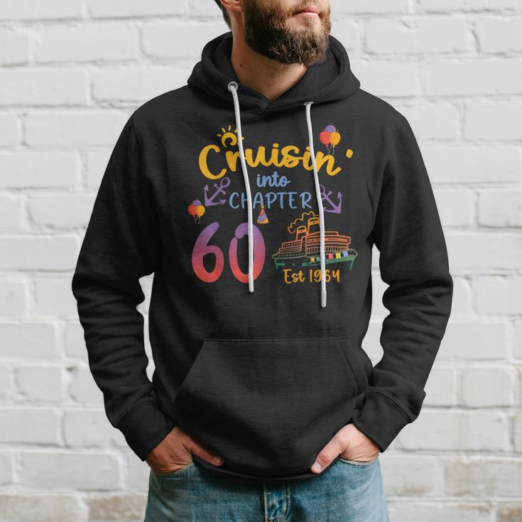 Cruisin' Into 60 Est 1964 60Th Birthday Cruise Cruising Hoodie Gifts for Him