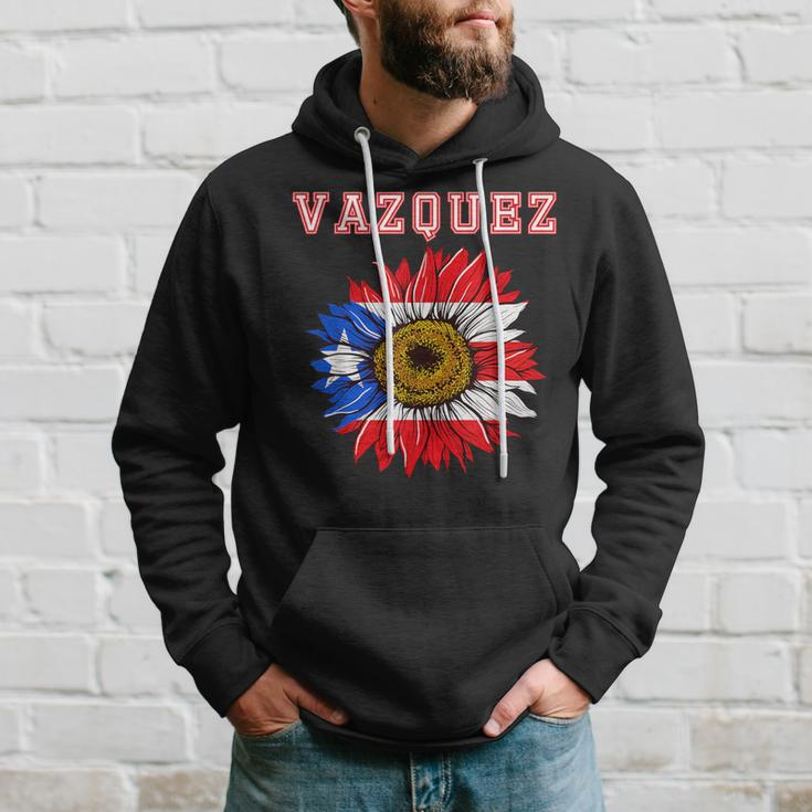Custom Vazquez Surname Family Name Puerto Rico Flag Hoodie Gifts for Him