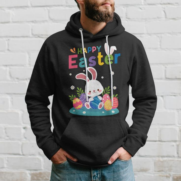 Cute Bunny Eggs Easter Camping Happy Easter Day 2024 Hoodie Gifts for Him