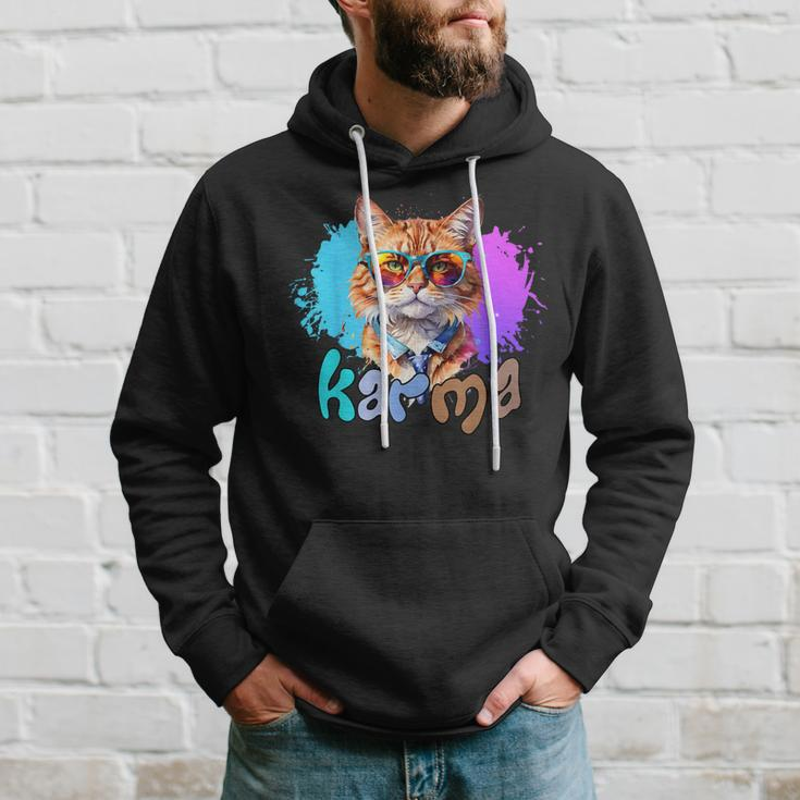 Cute Cat Lover Heart Shape Karma Hoodie Gifts for Him