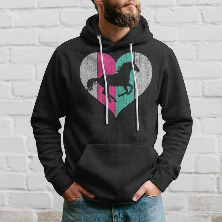 Cute Horse Retro Heart Horse Hoodie Gifts for Him