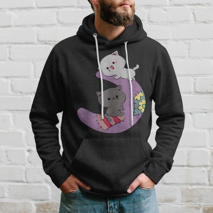 Cute Kawaii Cat Anime Cute Cats On Purple Moon Hoodie Gifts for Him