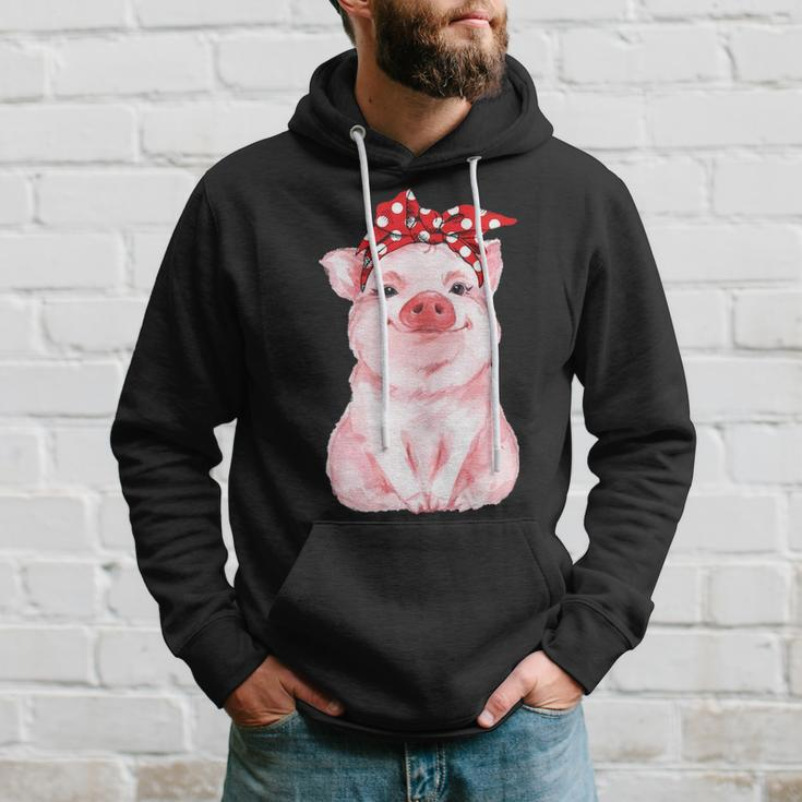 Cute Pig With Bandana Hoodie Gifts for Him